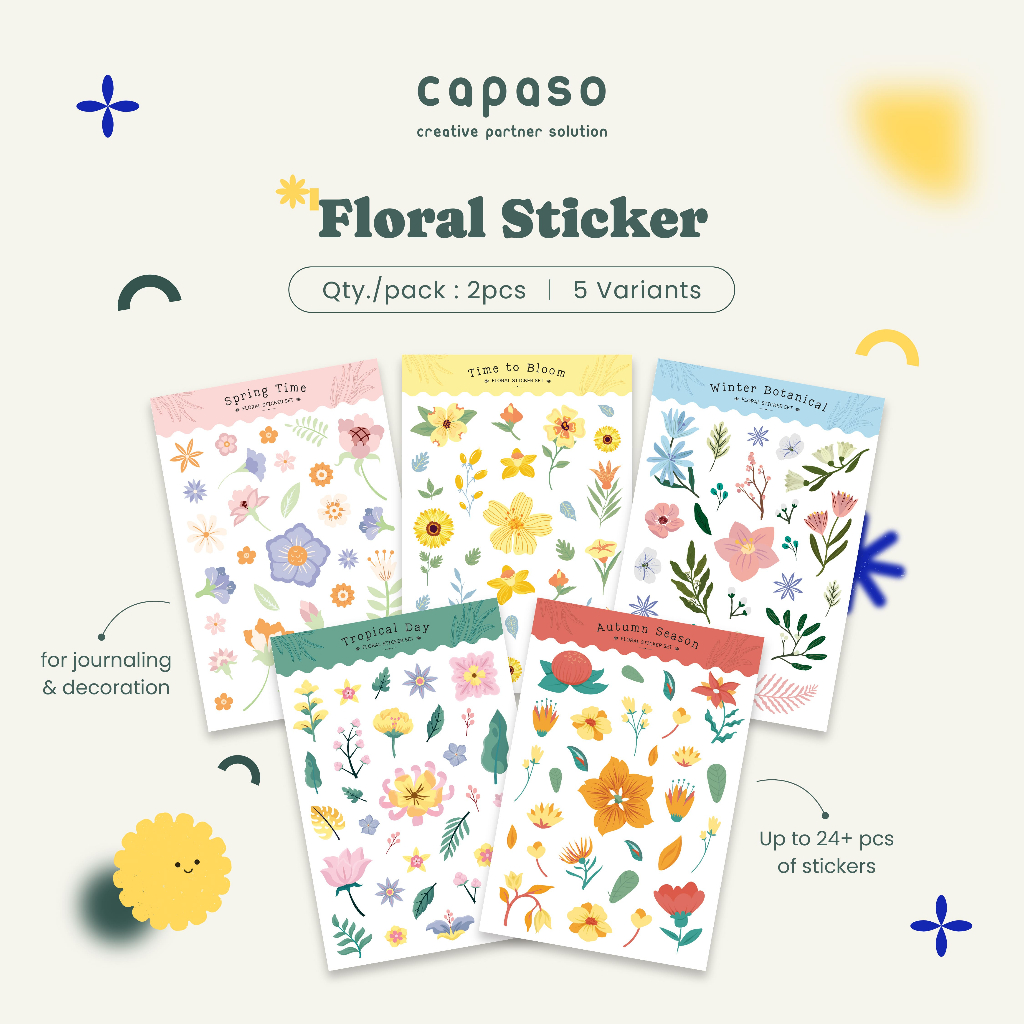 Flower Stickers / Floral Stickers / Stiker Bunga Aesthetic Jurnal