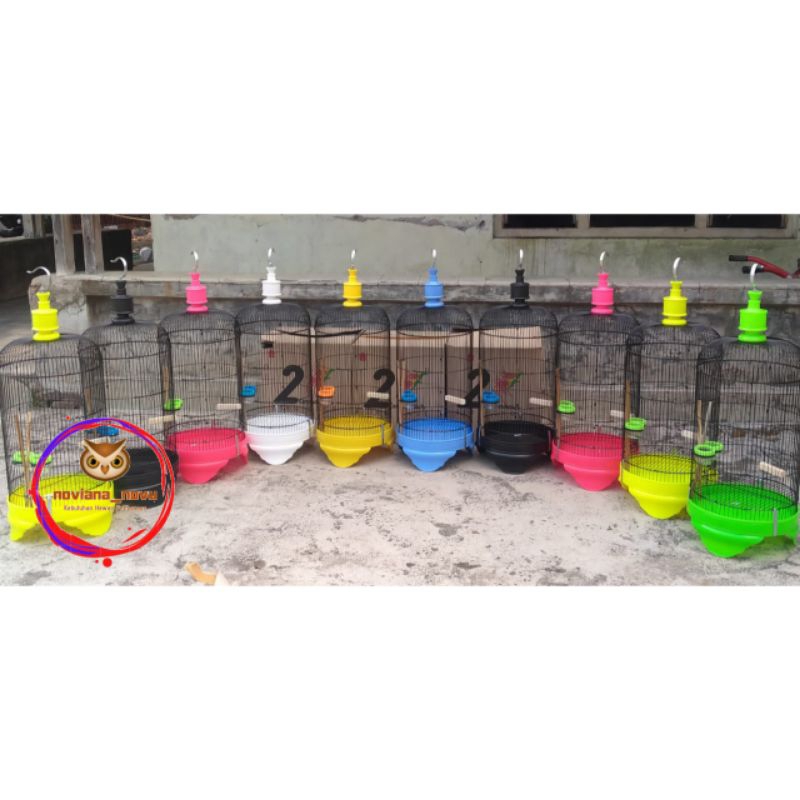 SANGKAR LOVEBIRD KAPSUL STANDARD 33 TEBOK KAKI TIGA PVC KANDANG BURUNG BESI MODEL SLIM TEBAL LOVE BI