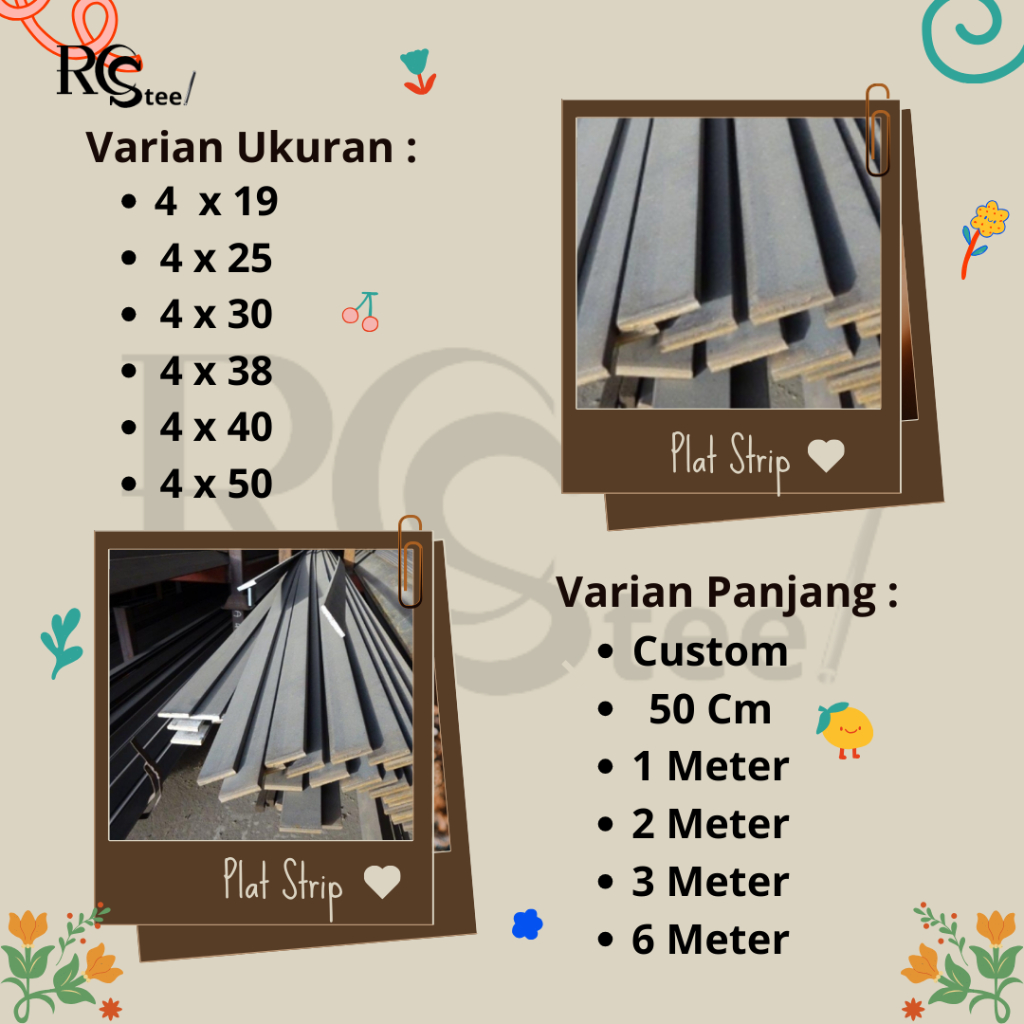 Plat Strip 4 x 25 x 50 Cm