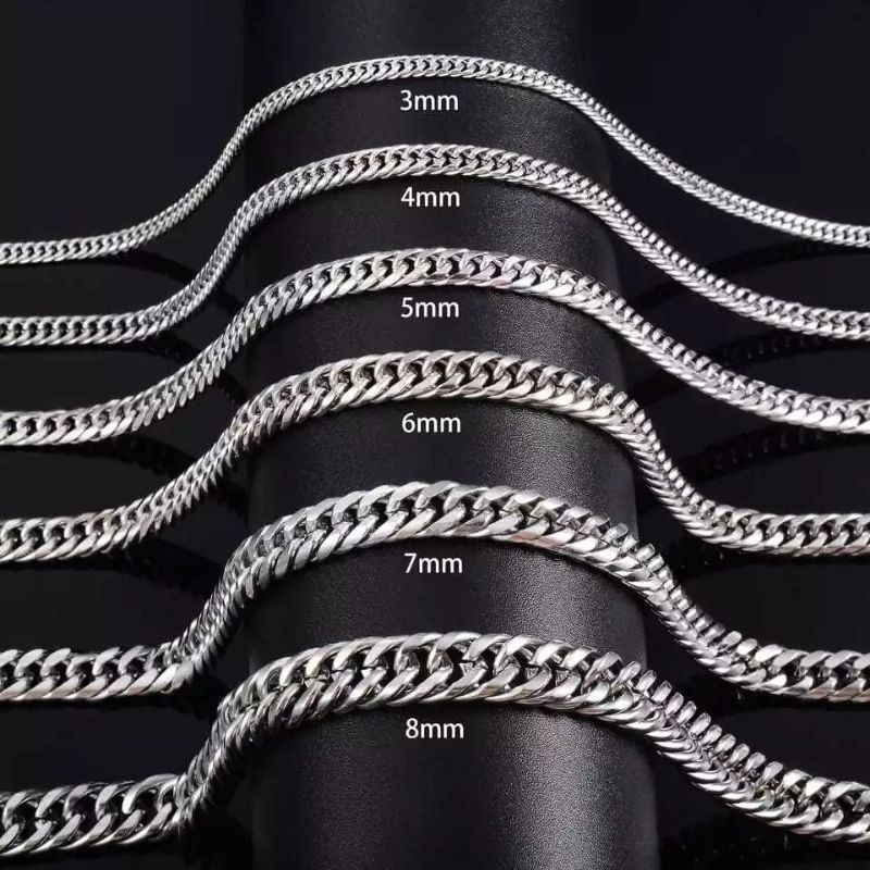 Kalung Rantai Kecil /Jumbo Kalung Titanium Untuk Pria Dan Wanita