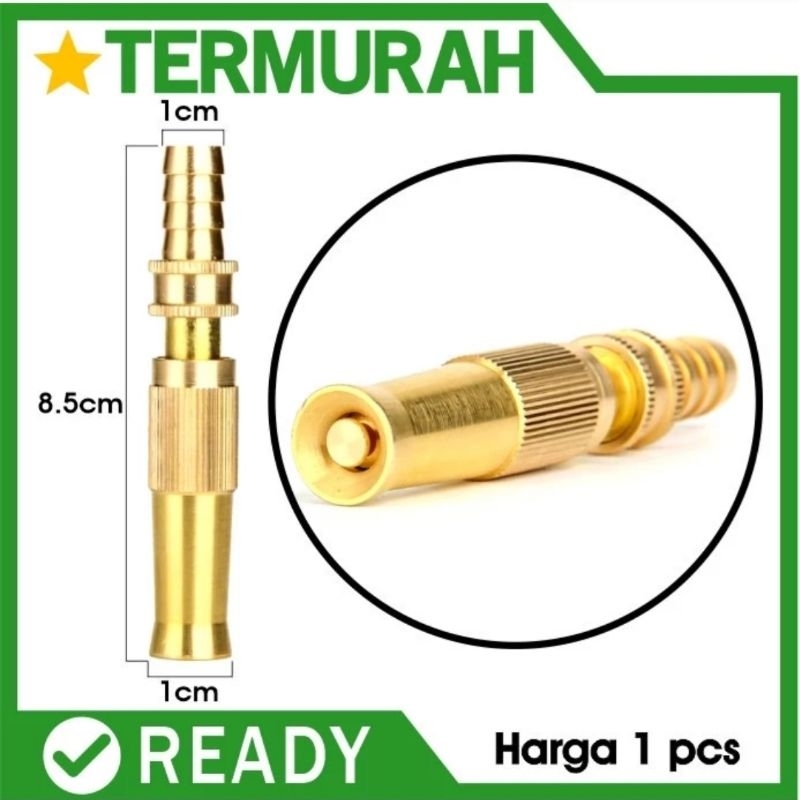 Semprotan Air Lurus Kuningan Taman/Cuci Motor/Mobil/Spray Nozzle Kuningan