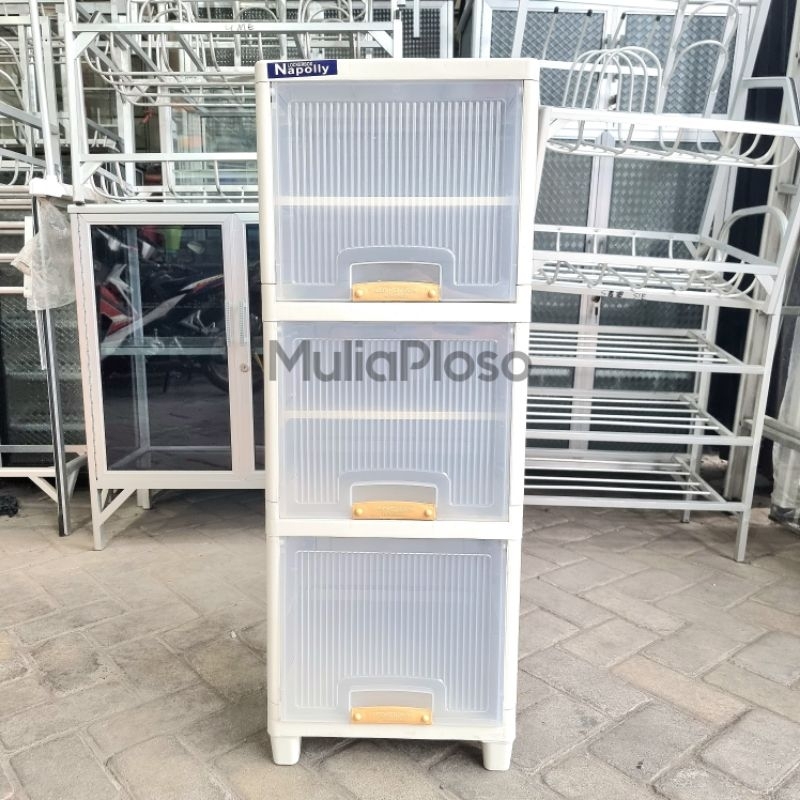 Gratis Ongkir Locker Box Lemari Plastik Napolly Lbp 1305 Susun 3 + 2 Sekat Tambahan , Tower 1 Baris