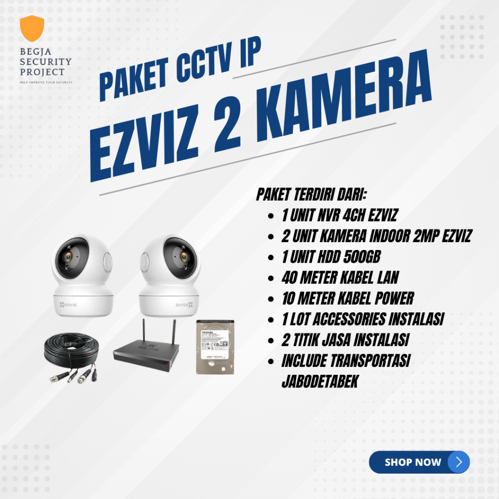 PAKET CCTV IP EZVIZ Indoor 2 Kamera C6N