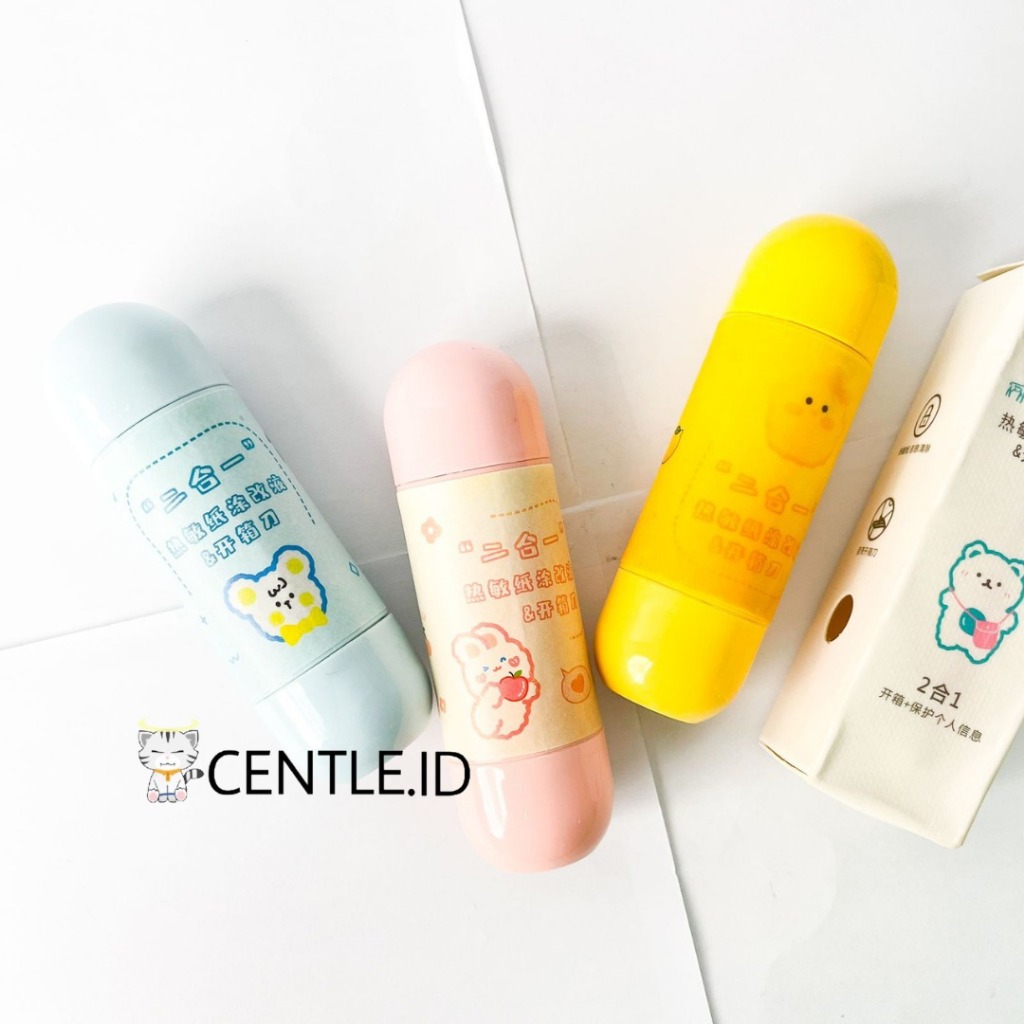 

CENTLE.ID Roller Stamp 2 in 1 Cutter Stempel Pelindung data Identitas & Penghapus resi