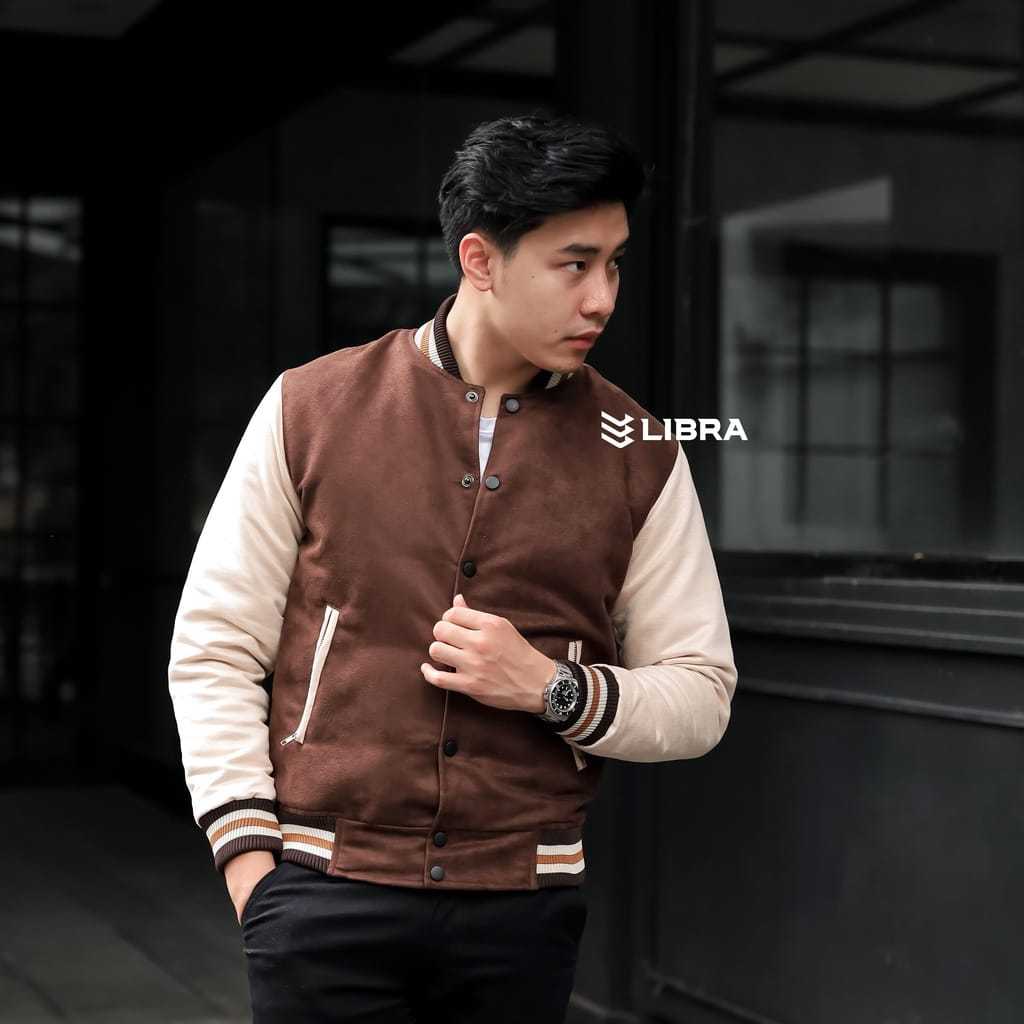 Rikho Jaket Varsity Suede Severus Brown