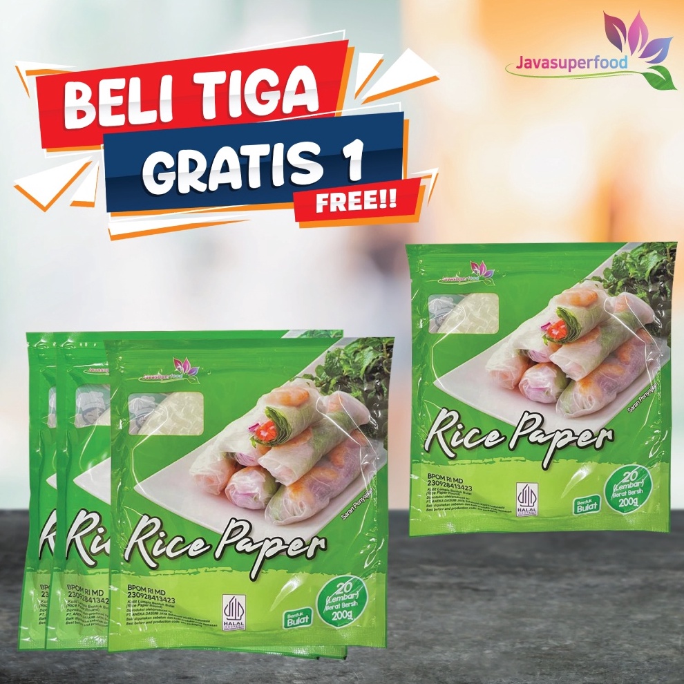 

Ready Stok BELI 3 GRATIS 1 Banh Trang High Quality Rice Paper Rice Paper Kulit Lumpia Vietnam Rice Paper 2g rice roll spring roll Salad Wrap Rice paper 2g KOTAK grosir