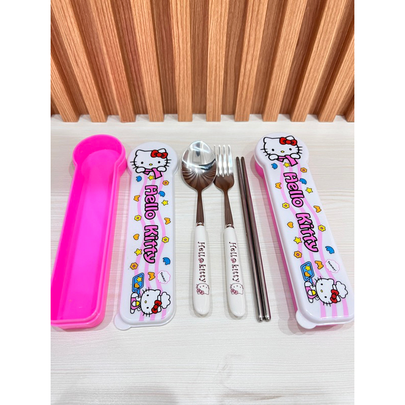 Sendok Garpu Sumpit Set Makan Anak Dewasa Karakter Hello Kitty