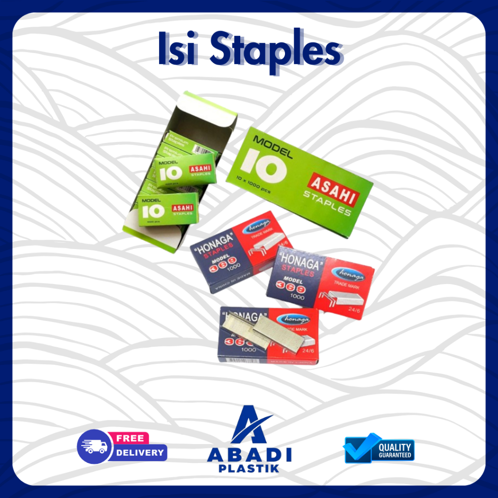 

[ 10 PACK ] Isi Stapler / Staples / Hektar Besar Kecil / Asahi Honaga