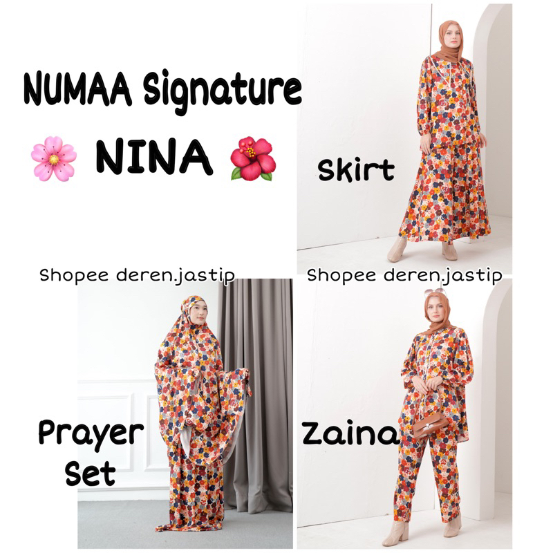 Numaa Signature - Series NINA Set (Prayer Set, Skirt Set & Zaina Set) by Numaa.id