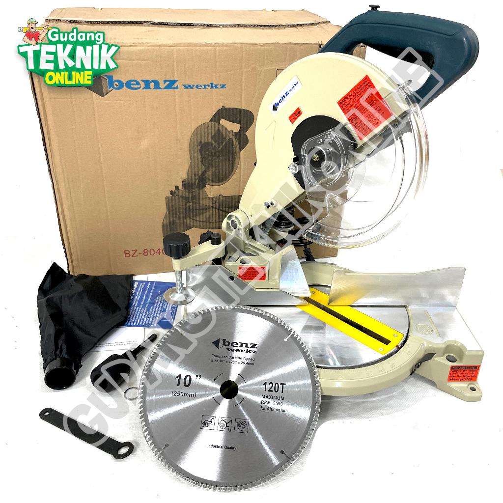 Mitter Saw 10" BENZ BZ8040 / Mittersaw Pemotong Potong Aluminium 10 Inch - Mesin Miter Saw Gergaji A