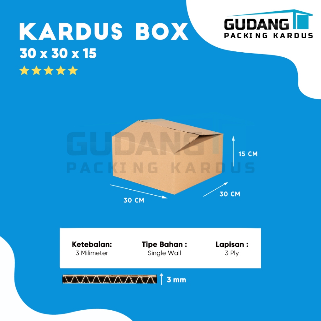 

Packing Kardus Karton Box Pindahan 30cm x 30cm x 15cm Box Polos
