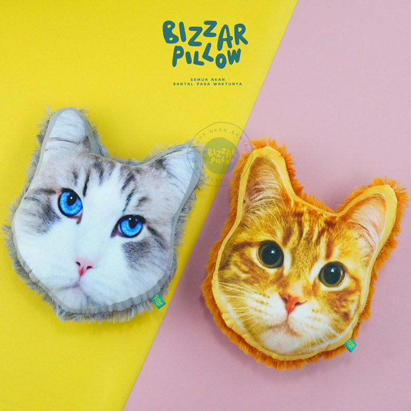 ALLS Bizzarpillow Bantal Kepala Kucing Rasfur size S BZ050