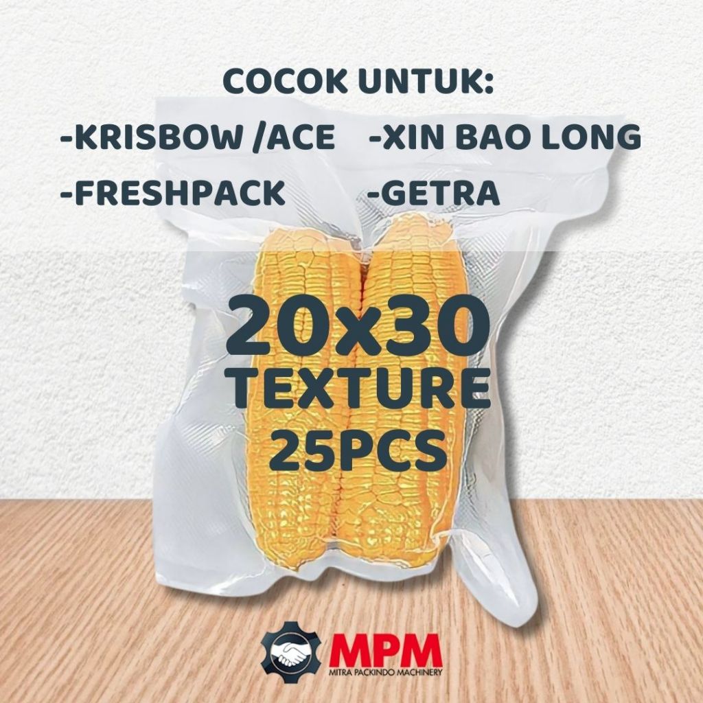 Plastik Vacuum Bag Texture 20x30 cm utk Mesin Vakum Sealer ACE Freshpack Krisbow Fresh World Tekstur