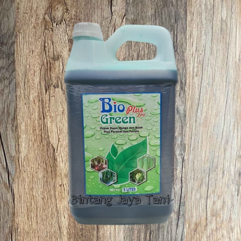 Pupuk Pelengkap cair BIOGREEN PLUS ZPT 5 Liter / PUPUK DAUN, BUNGA DAN BUAH PLUS PEREKAT DAN PERATA 