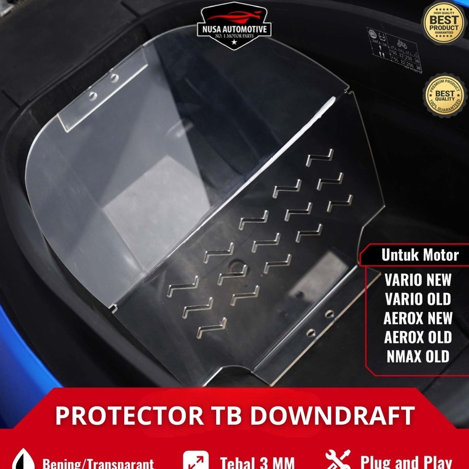 Dapatkan DOWNDRAFT AKRILIK SEKAT BAGASI AEROX VARIO NMAX PELINDUNG THROTTLE BODY DOWNDRAFT VARIO 15 