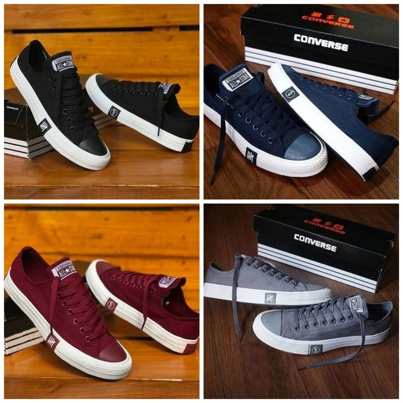 Sepatu Converse wanita / pria Petir All star Hitam Putih sekolah / Kuliah