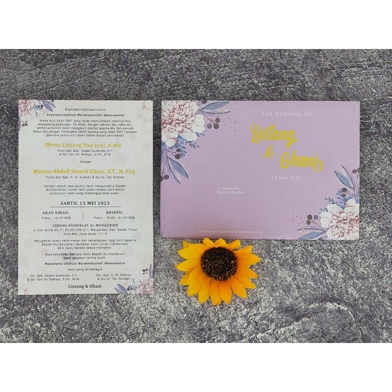 Undangan Single Hard Cover Cantik