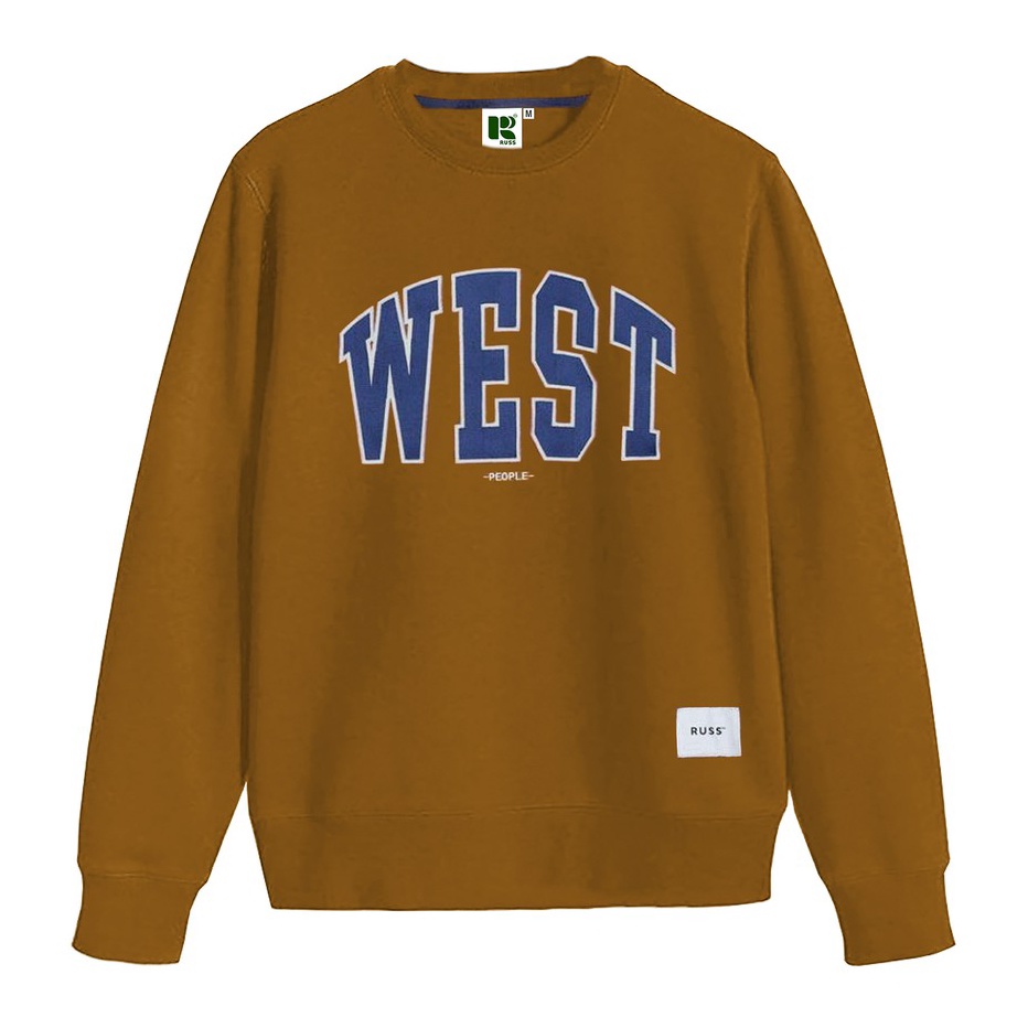 Segera Dapatkan Russ Sweater Crewneck Pria West Camel  Up To Big Size
