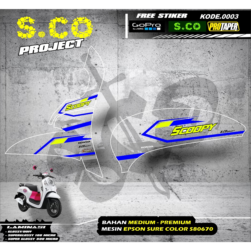 0003 STIKER STRIPPING TRANSPARAN TERLARIS HONDA SCOOPY PRESTIGE 2021 - 2023