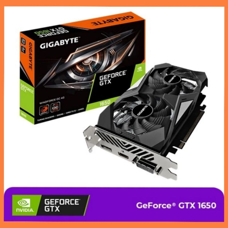 VGA NVIDIA GIGABYTE GTX 1650 4GB DDR6 WINDFORCE 2 FAN
