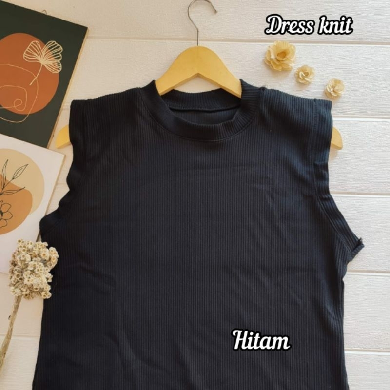 INNER DRES KNIT WANITA KEKINIAN TERBARU MAXY TANPA LENGAN INER KNIT RIB