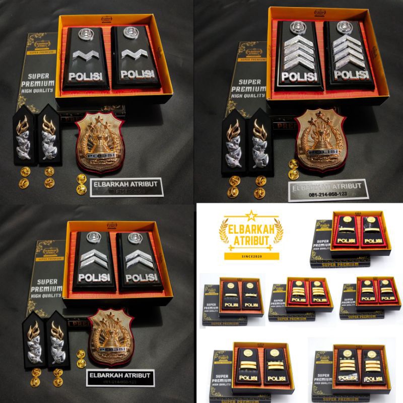 Stok terbaru SATU PAKET PANGKAT BINTARA DAN PERWIRA MONOGRAM KEWENANGAN POLRI  ATRIBUT POLRI  FULAKR