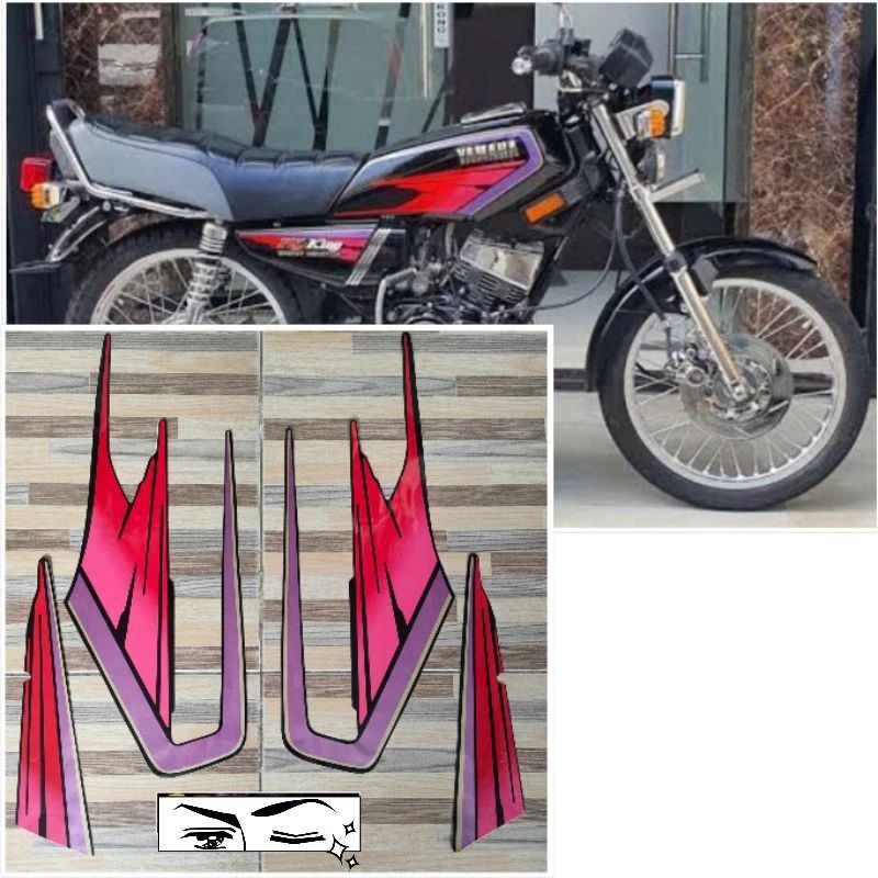 stripping lis standar ori Yamaha RX KING Tahun 1995 warna hitam pink