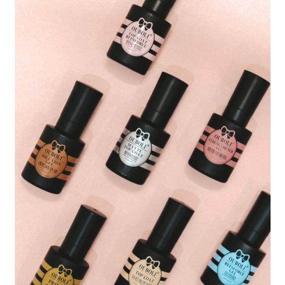 Stok Banyak Ouboli Gel Polish 2ml  Kutek Gel Ouboli Base Coat  Top Coat  Reinforce  Reinforce Top  H