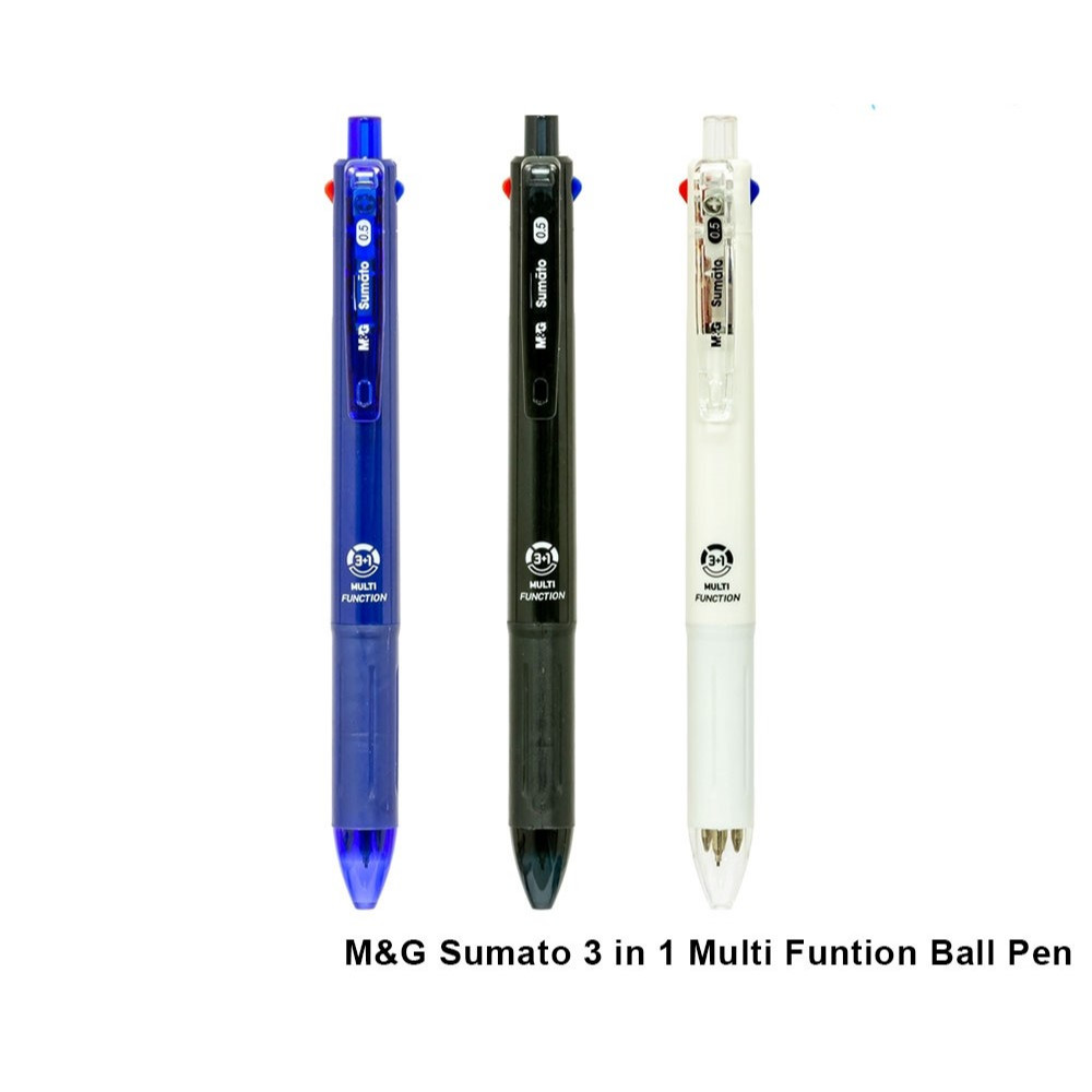 

Ballpoint Pen 3 Warna 0.7 mm Pensil Mekanik 0.5 mm Multifungsi Pulpen M&G