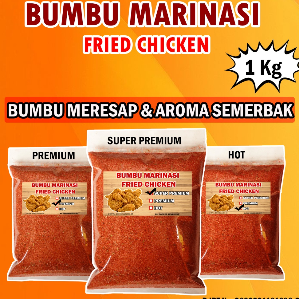 

CODEBARANG124KON BUMBU MARINASI FRIED CHICKEN 1 KG TEPUNG BIANG AYAM KENTUCKY by DAPOER SUMEDANG QTL