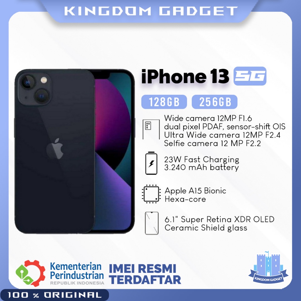 Handphone 13 128 GB Garansi Resmi iBox Digimap Apple Resmi Indonesia