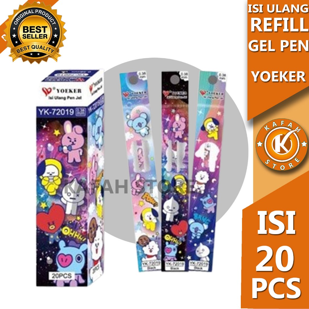 

REFILL ISI ULANG PULPEN GELPEN YOKER 1 PAK ISI 20 PCS kafah store