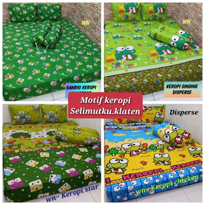 sprei anak homemade  keropi murah banyak dicari dewasa berkaret tepi berkualitas king size terlaris 