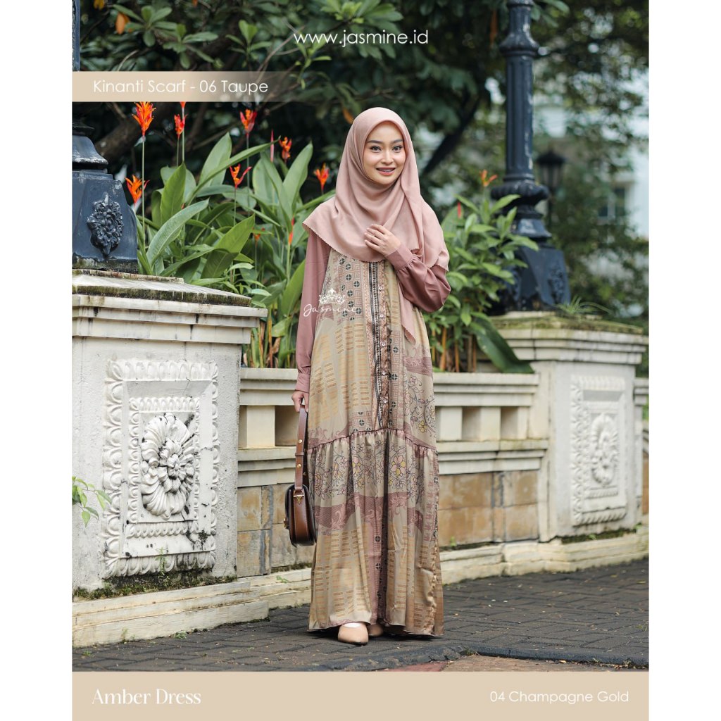 AMBER DRESS || GAMIS SYARI GAMIS SILK BY JASMINE
