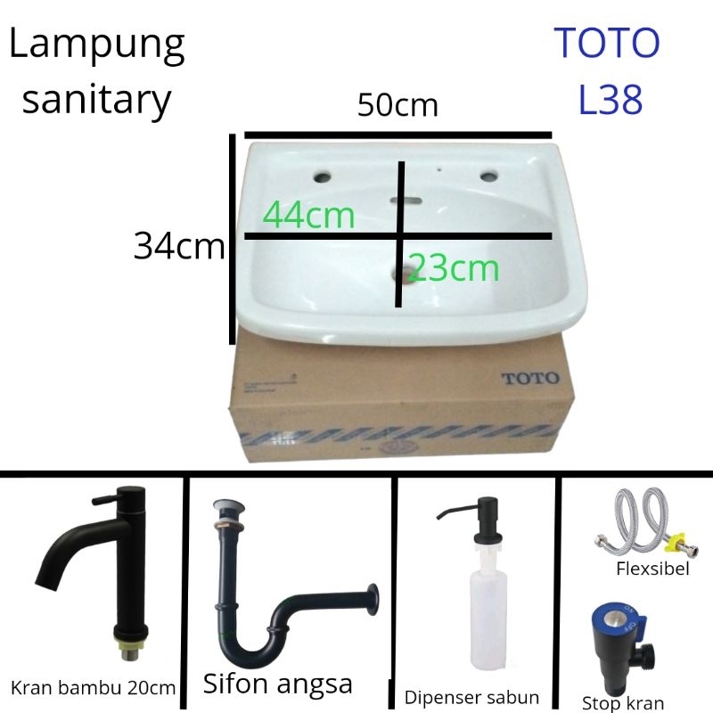 wastafel toto l38v1/wastafel cuci tangan Toto l38v1 koplit