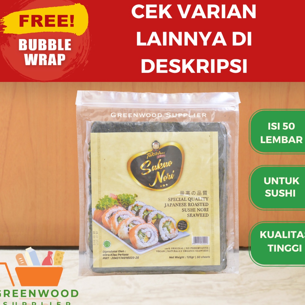 

Momen lebaran MURAH Tokinori Sakao Sushi Nori 5 Lembar Promo Murah