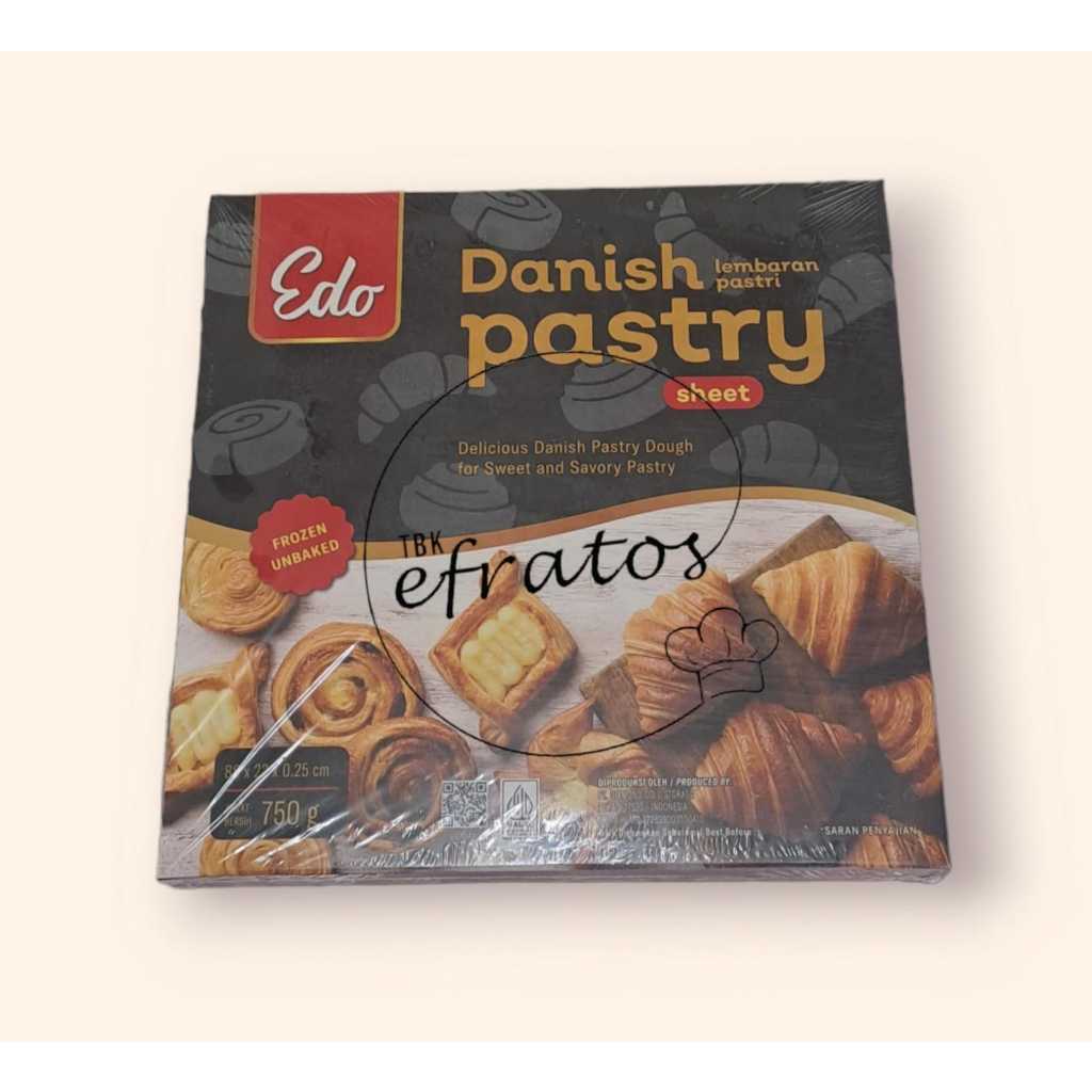 

Danish Pastry Sheet Edo 750 gr - Lembaran adonan Pastri - halal