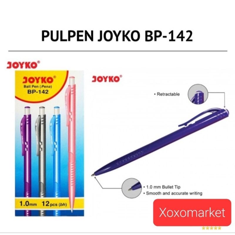 

Pen Pulpen Pena Ball Joyko BP-142 1.0 mm 1 Box 12 Pcs