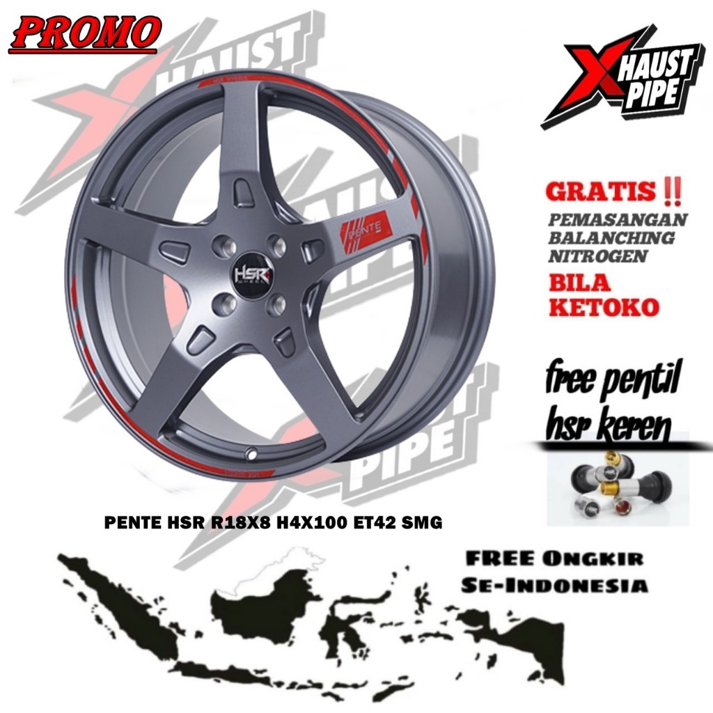 VELG MOBIL RACING HSR R18 PCD 4X100 MOBIL ROKY RAIZE VIOS DLL