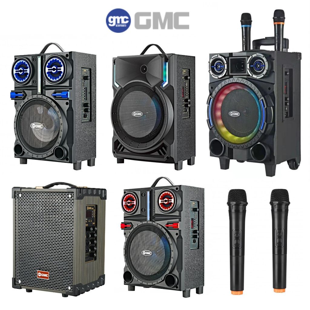 Speaker Bluetooth Portable 8 Inch GMC 897H 897R 897Q 897T 899P Free Mic Wireless Karaoke