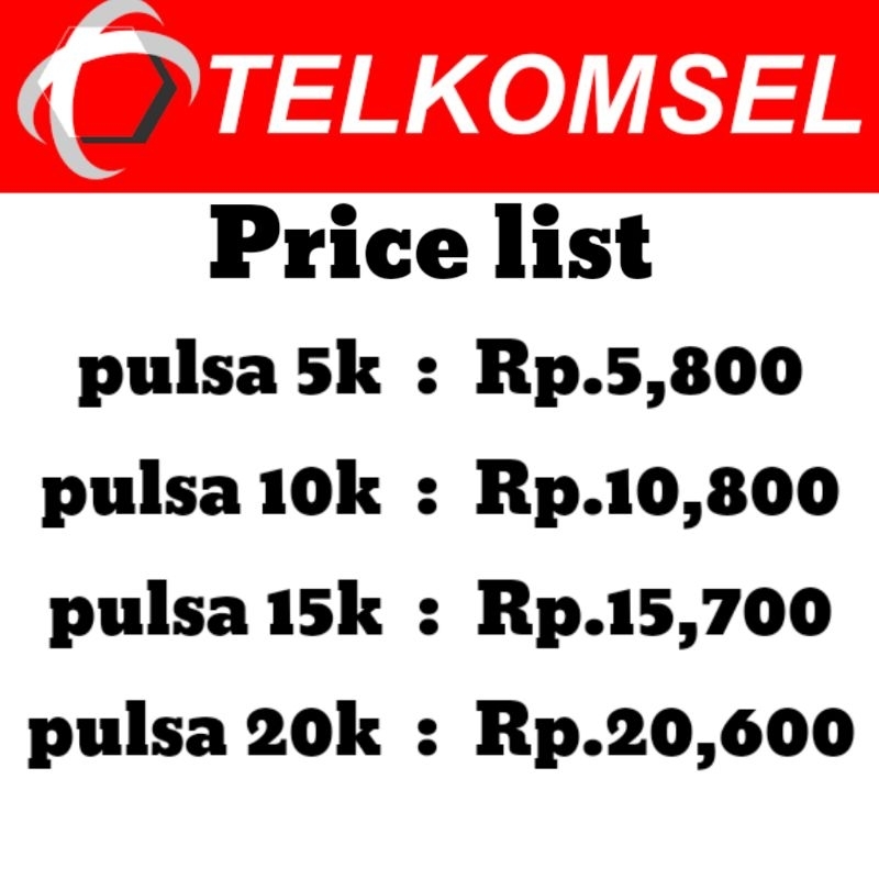 Pulsa telkomsel termurah,pulsa telkomsel 5k,10k,15k,20k murah