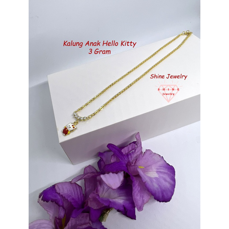 kalung anak emas muda Hello kitty