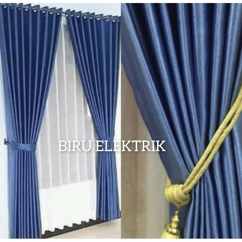 Gorden Blackout polos biru elektrik