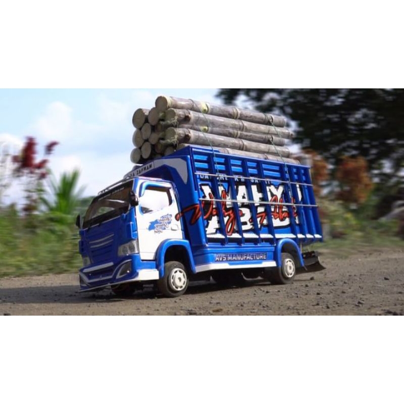 miniatur truk oleng kayu mainan anak laki-laki mobilan truk oleng