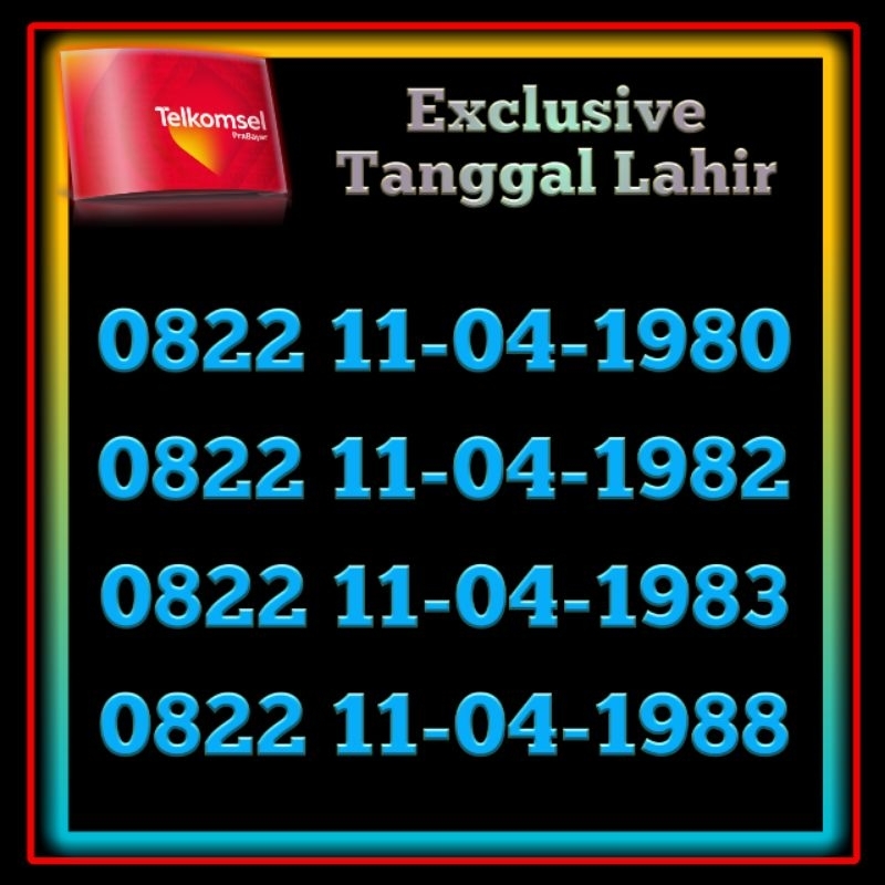 Nomor cantik exsclusive Telkomsel premium spesial edition varian tanggal lahir