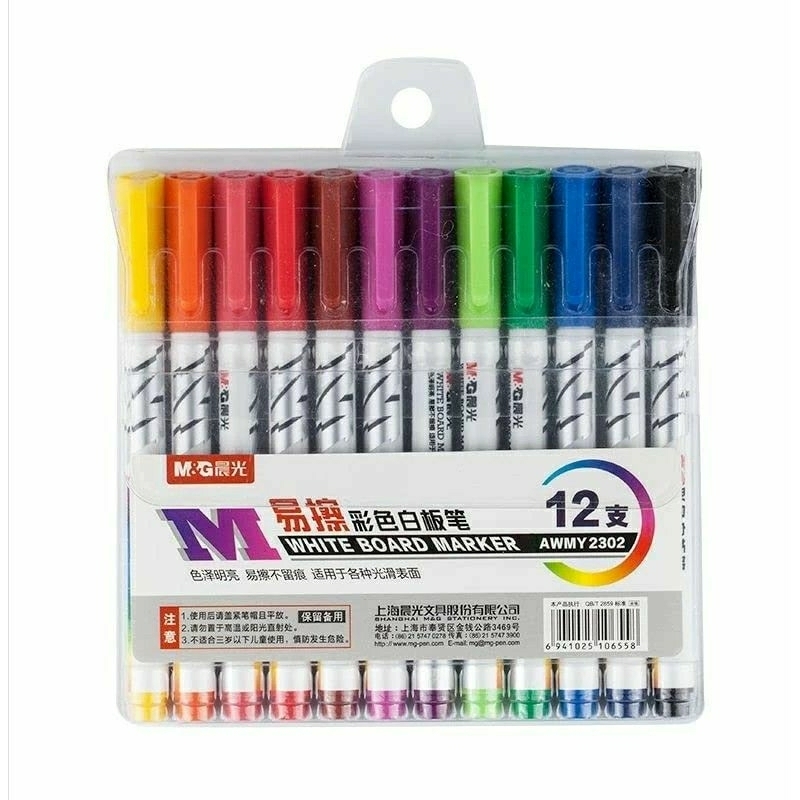 

M&G Whiteboard Marker / spidol papan tulis 8/12 warna AWMY2302