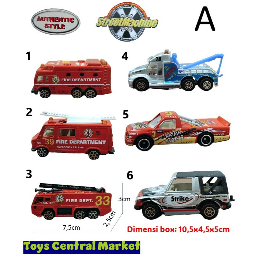 Die cast street machine mainan mobil miniatur pro engine - Motif AB