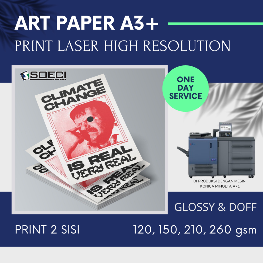 

ART PAPER A3+ | PRINT CETAK A3+ MURAH I 1 Sisi / 2 Sisi I FULL COLOR HIGH RESOLUTION