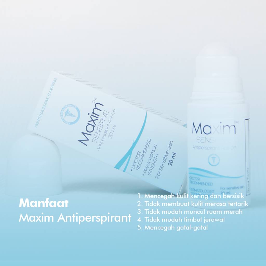 Maxim Antiperspirant 10.8% for Sensitive Skin isi 20ml - Solusi Keringat Berlebih di Ketiak (Bundling 3pcs)