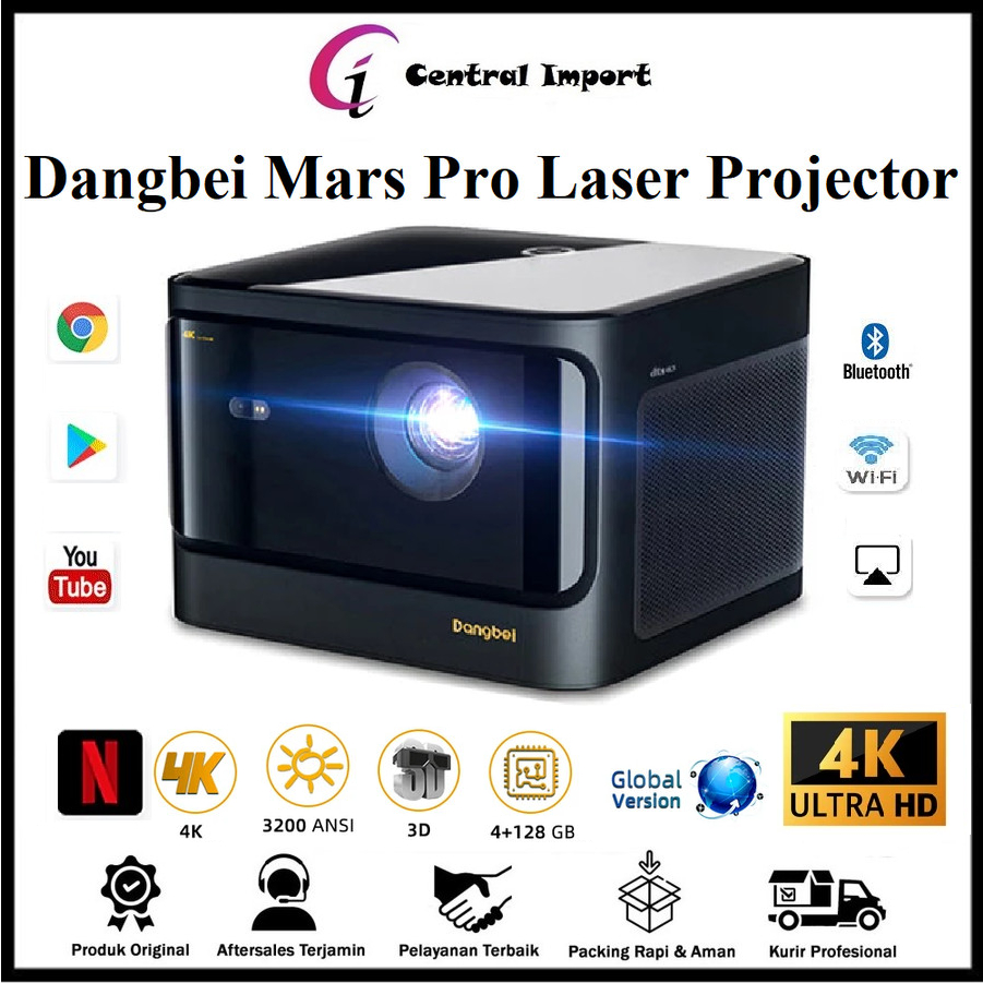 Dangbei Mars Pro Laser Projector 3200 ANSI 4K Proyektor Global Version